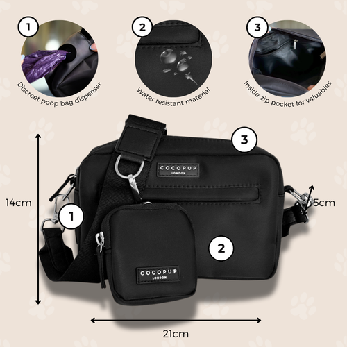 Dog Walking Bag Bundle - Plain Black
