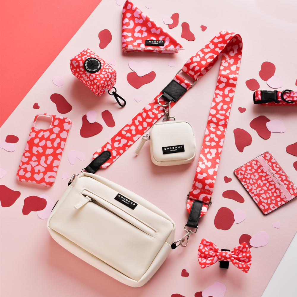 Dog Walking Bag Bundle - Red & Pink Leopard