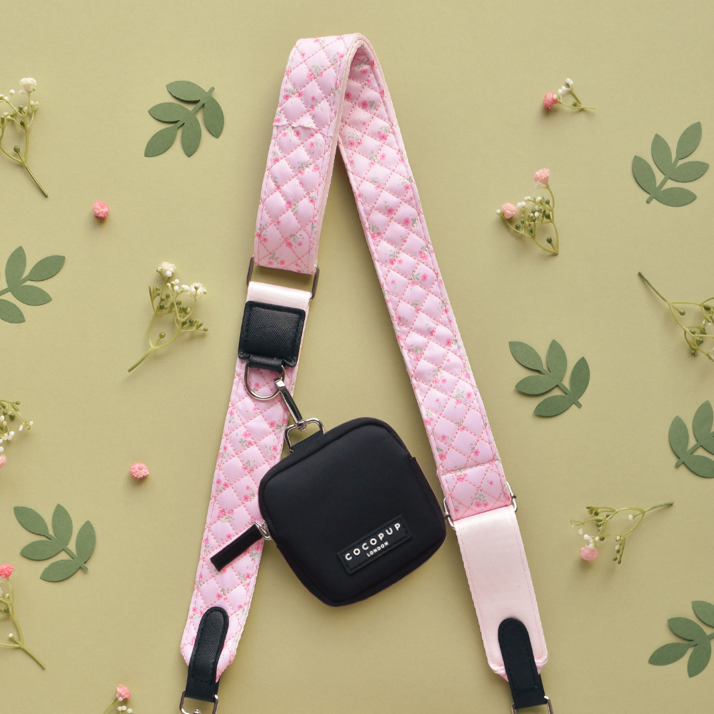Dog Walking Bag Bundle - Quilted Ditsy Floral Pink